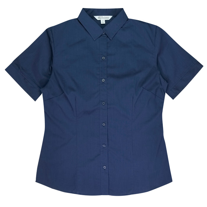 MOSMAN LADY SHIRT SHORT SLEEVE - NAVY - RUNOUT