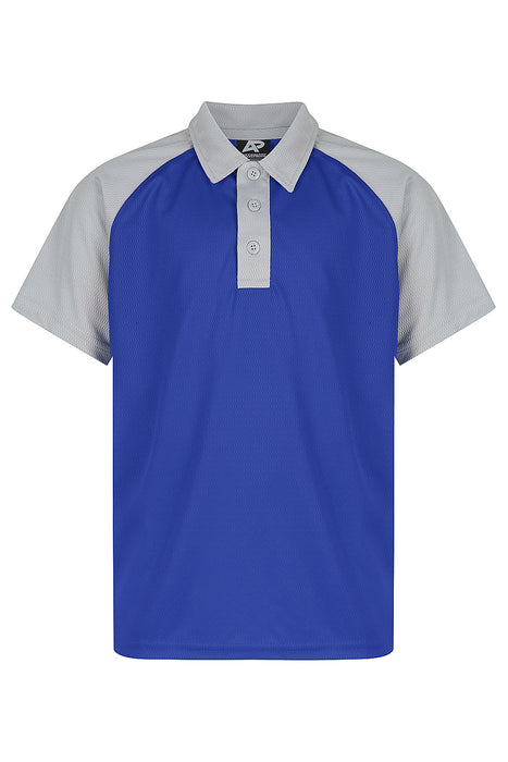 MANLY KIDS POLOS - ROYAL/SILVER - RUNOUT
