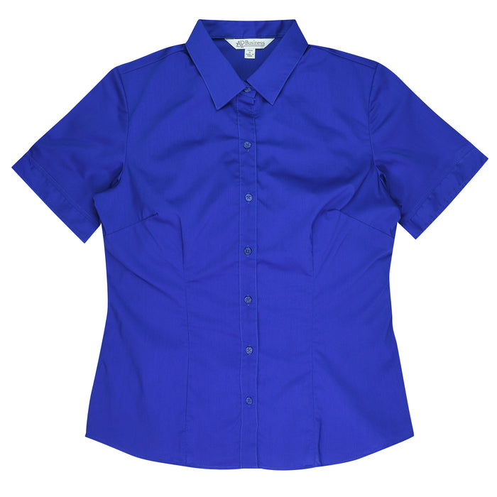 MOSMAN LADY SHIRT SHORT SLEEVE - ROYAL - RUNOUT
