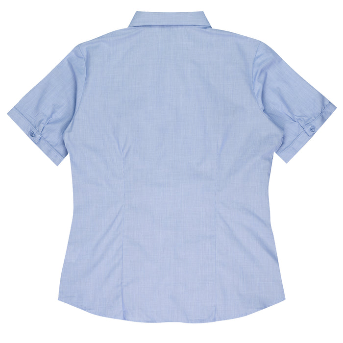 GRANGE LADY SHIRT SHORT SLEEVE - MID BLUE - RUNOUT