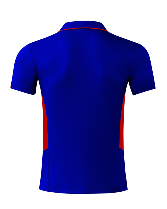 TASMAN MENS POLOS - ROYAL/RED - RUNOUT