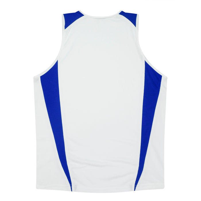 EUREKA LADY SINGLETS - WHITE/ROYAL - RUNOUT