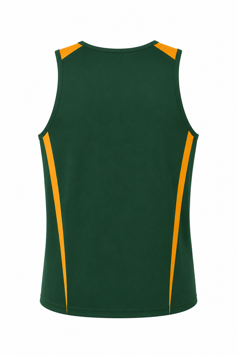 EUREKA MENS SINGLETS - BOTTLE/GOLD - RUNOUT