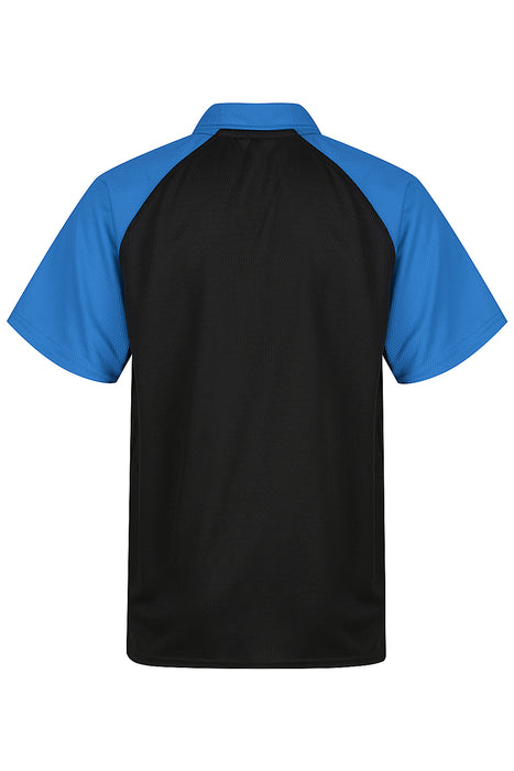 MANLY KIDS POLOS - BLACK/ELECTRIC ROYAL - RUNOUT