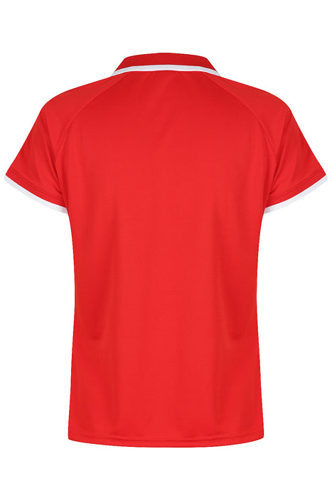 DOUBLE BAY LADY POLOS - RED/WHITE