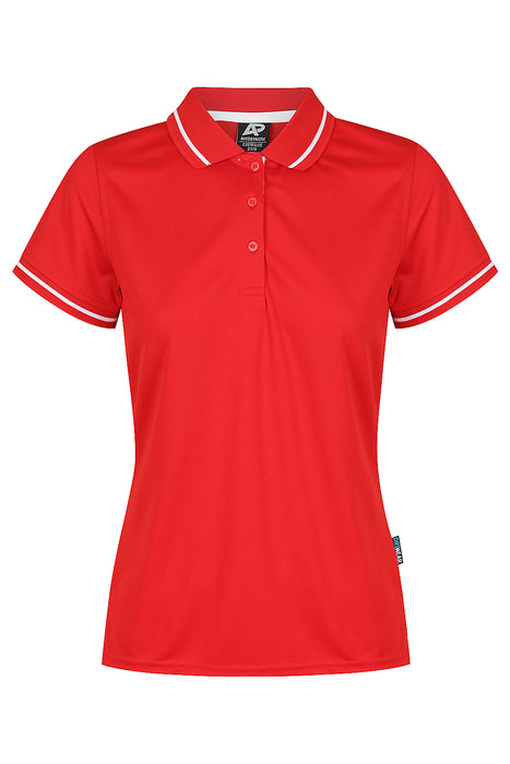 COTTESLOE LADY POLOS - RED/WHITE