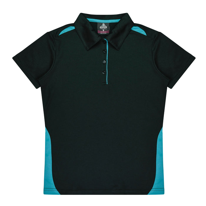 PATERSON LADY POLOS - BLACK/TEAL