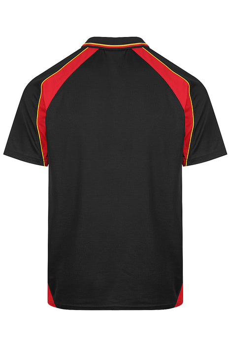 PANORAMA MENS POLOS - BLACK/RED/GOLD - RUNOUT