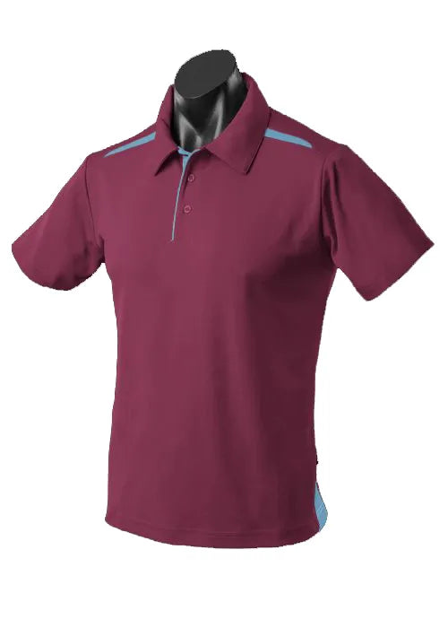 PATERSON KIDS POLOS - MAROON/SKY - RUNOUT
