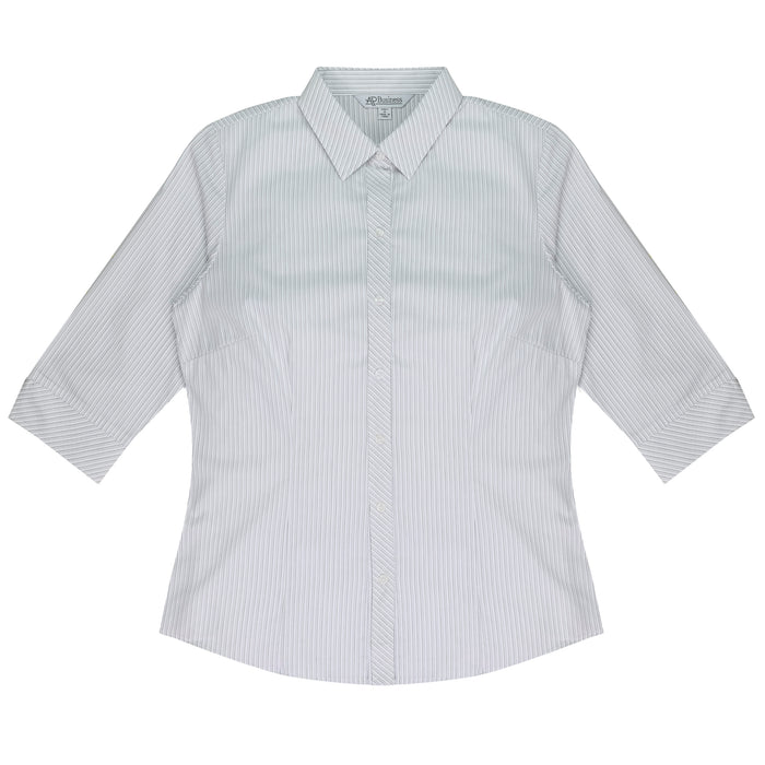 BAYVIEW LADY SHIRT SHORT SLEEVE - WHITE/SILVER - RUNOUT