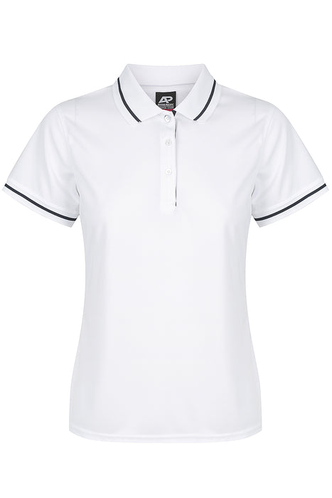 COTTESLOE LADY POLOS - WHITE/NAVY