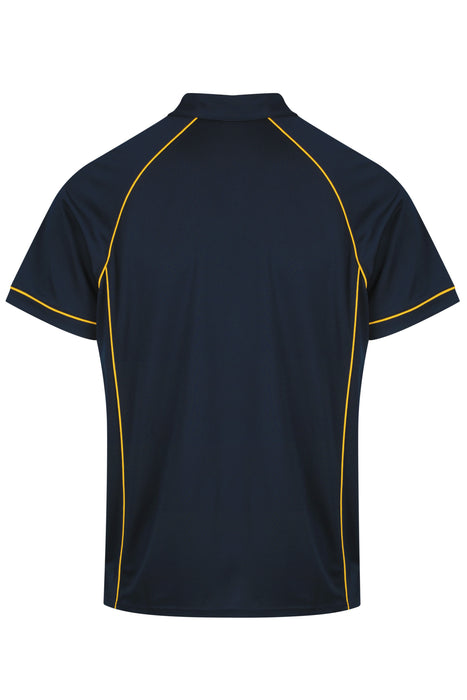 ENDEAVOUR MENS POLOS - NAVY/GOLD