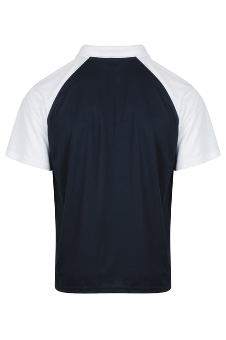 MANLY MENS POLOS - NAVY/WHITE