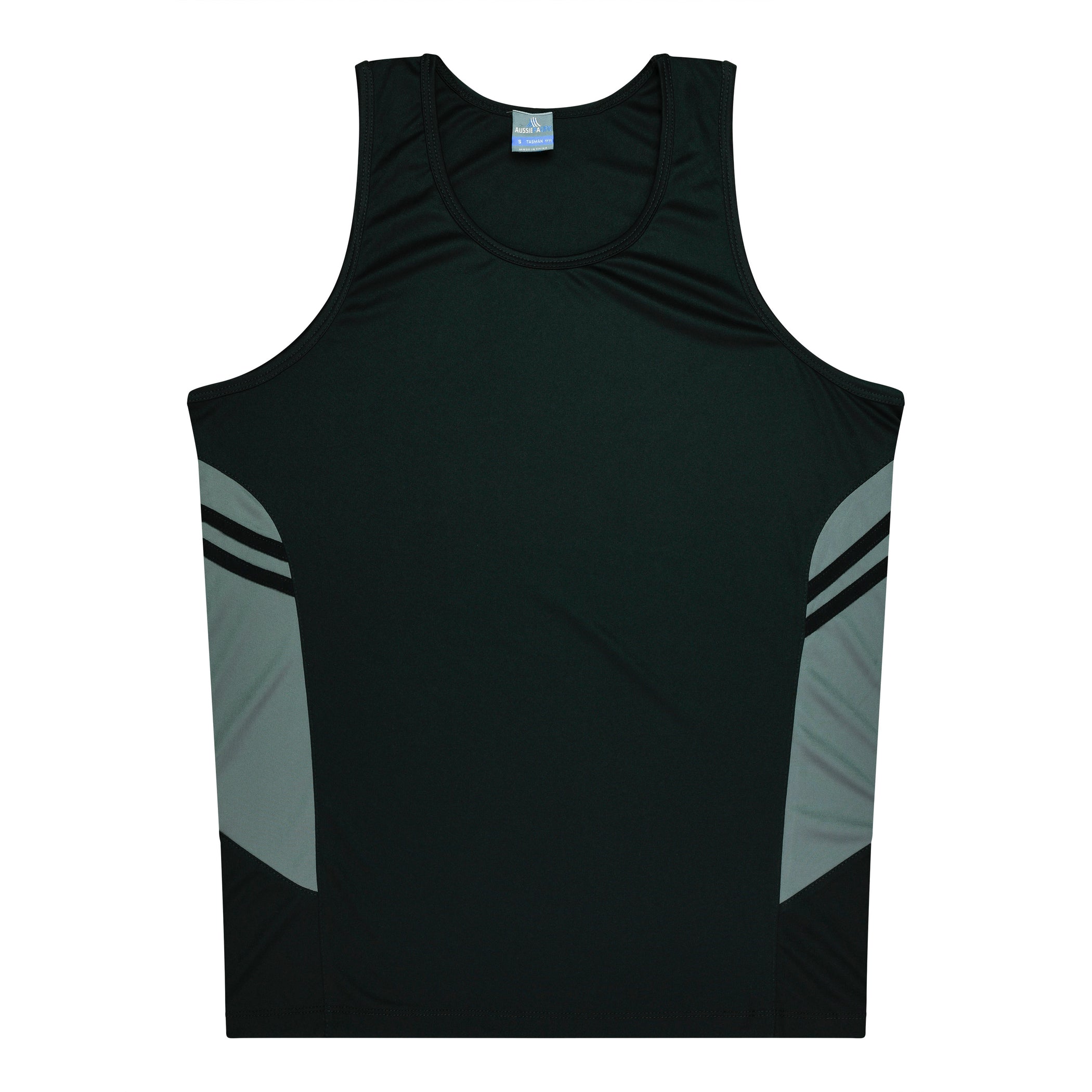 TASMAN MENS SINGLETS - BLACK/RED