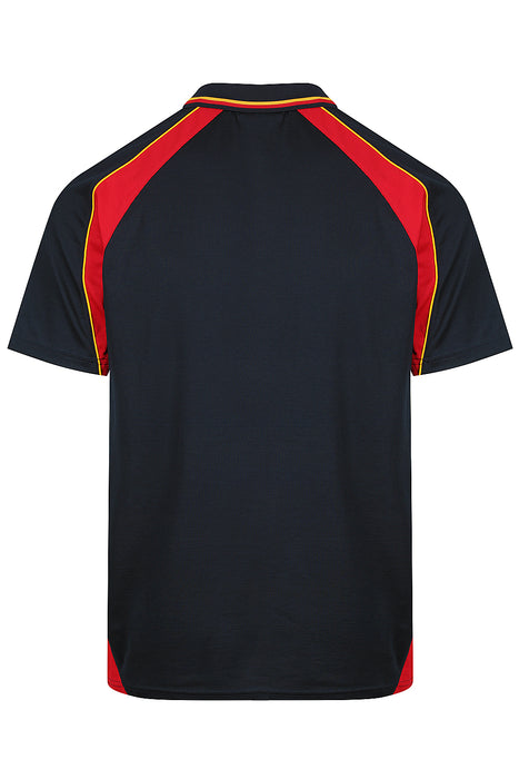 PANORAMA MENS POLOS - NAVY/RED/GOLD