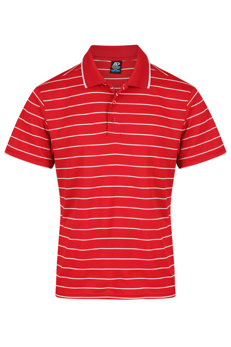 VAUCLUSE MENS POLOS - RED/WHITE