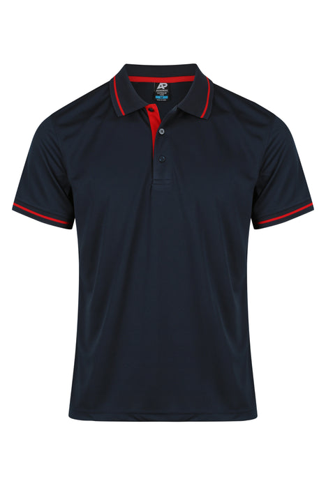 COTTESLOE MENS POLOS - NAVY/RED