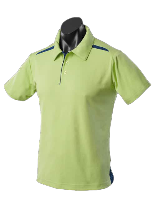 PATERSON MENS POLOS - SAGE/NAVY - RUNOUT