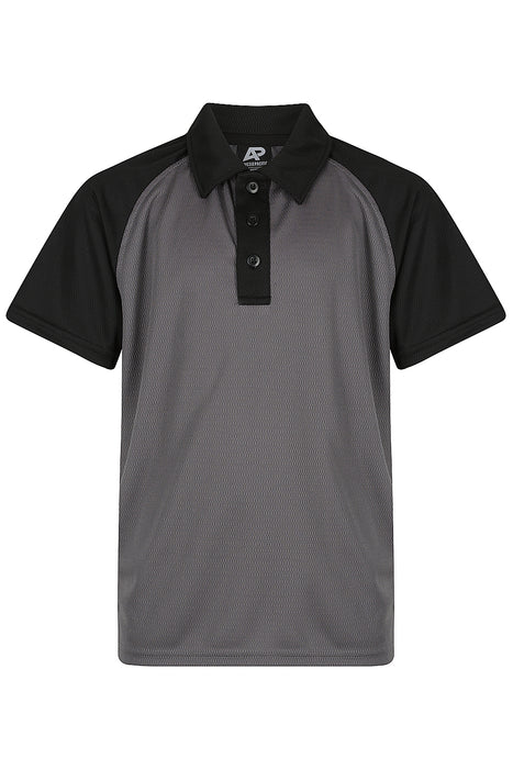 MANLY KIDS POLOS - CHARCOAL/BLACK