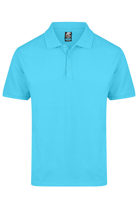 CLAREMONT MENS POLOS - CYAN
