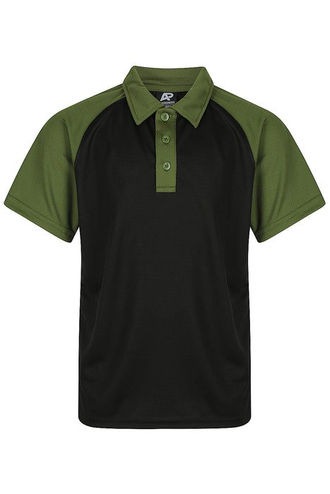 MANLY KIDS POLOS - BLACK/ARMY GREEN