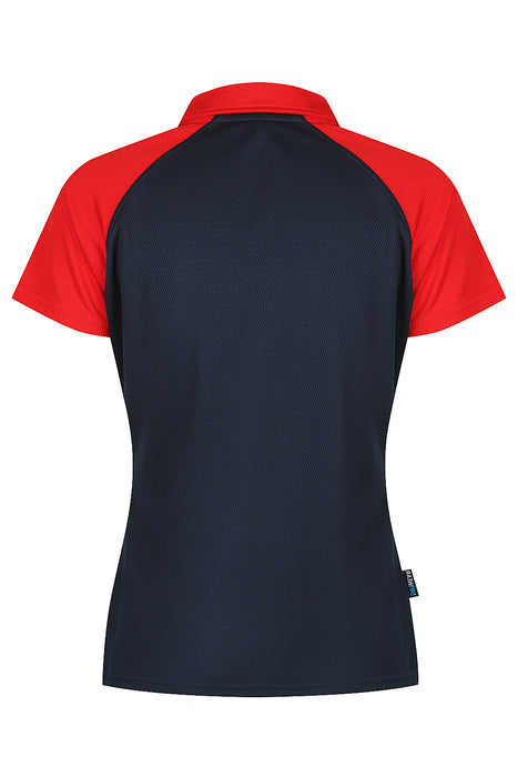 MANLY LADY POLOS - NAVY/RED