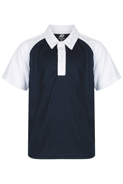 MANLY KIDS POLOS - NAVY/WHITE