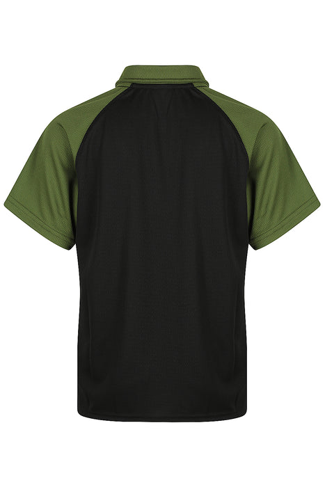 MANLY KIDS POLOS - BLACK/ARMY GREEN