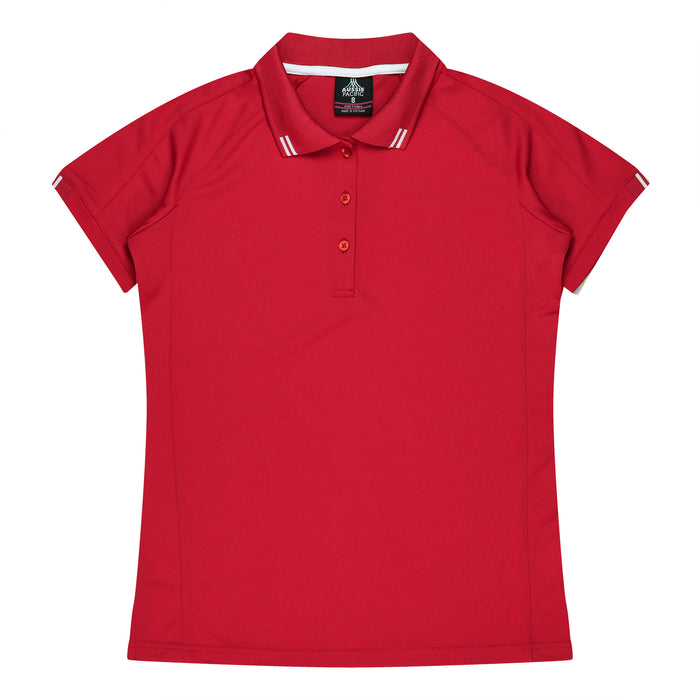 FLINDERS LADY POLOS - RED/WHITE