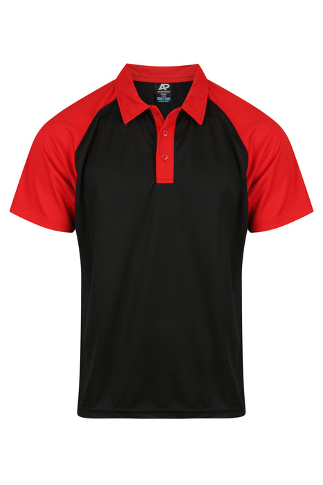 MANLY MENS POLOS - BLACK/RED