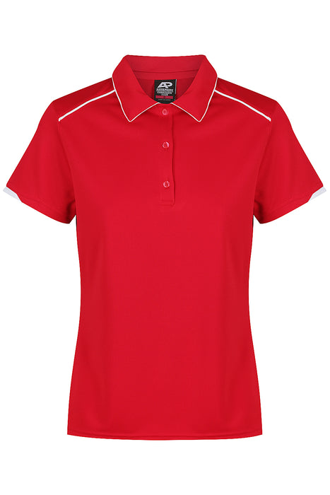 CURRUMBIN LADY POLOS - RED/WHITE